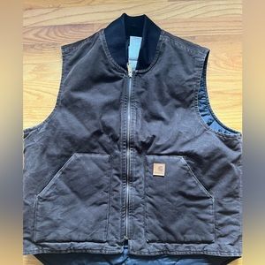 Vintage Men’s Carhartt Brown Duck Canvas Vest Quilt Lined sz XL.